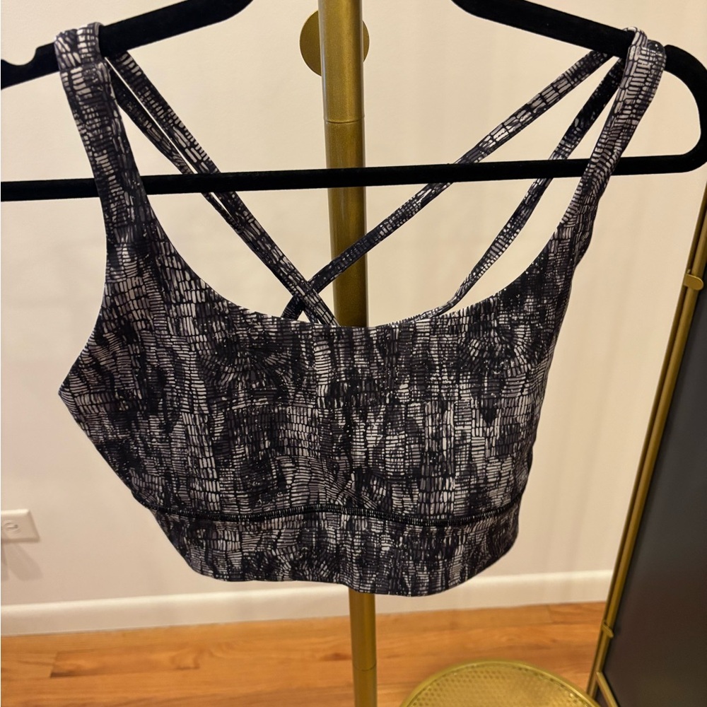 Lululemon Athletica Black and White Patterned Sports Bra